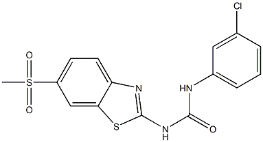 1-(3-chlorophenyl)-3-(6-methylsulfonyl-1,3-benzothiazol-2-yl)urea,389079-99-6,结构式