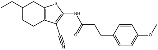 N-(3-cyano-6-ethyl-4,5,6,7-tetrahydro-1-benzothiophen-2-yl)-3-(4-methoxyphenyl)propanamide Structure