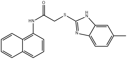 2-[(6-methyl-1H-benzimidazol-2-yl)sulfanyl]-N-naphthalen-1-ylacetamide 化学構造式