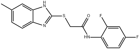 N-(2,4-difluorophenyl)-2-[(6-methyl-1H-benzimidazol-2-yl)sulfanyl]acetamide Structure
