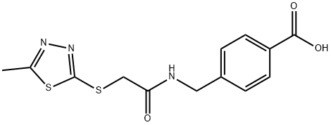 4-[[[2-[(5-methyl-1,3,4-thiadiazol-2-yl)sulfanyl]acetyl]amino]methyl]benzoic acid,392703-63-8,结构式