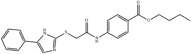 butyl 4-[[2-[(5-phenyl-1H-imidazol-2-yl)sulfanyl]acetyl]amino]benzoate 结构式