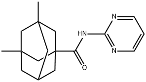 3,5-dimethyl-N-pyrimidin-2-yladamantane-1-carboxamide Struktur