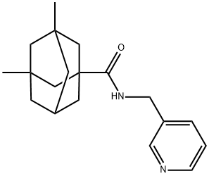 3,5-dimethyl-N-(pyridin-3-ylmethyl)adamantane-1-carboxamide,405077-38-5,结构式