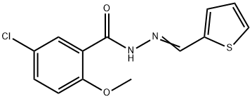 5-chloro-2-methoxy-N-[(E)-thiophen-2-ylmethylideneamino]benzamide,405154-04-3,结构式