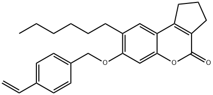 7-[(4-ethenylphenyl)methoxy]-8-hexyl-2,3-dihydro-1H-cyclopenta[c]chromen-4-one Structure