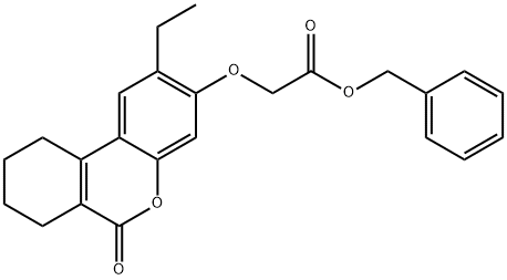 benzyl 2-[(2-ethyl-6-oxo-7,8,9,10-tetrahydrobenzo[c]chromen-3-yl)oxy]acetate 结构式