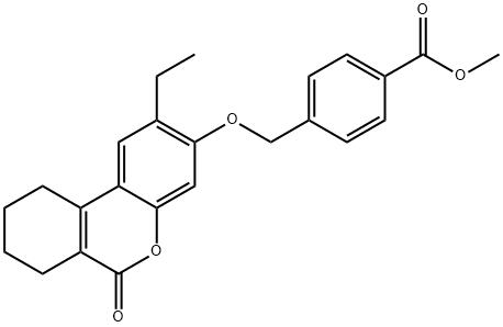 methyl 4-[(2-ethyl-6-oxo-7,8,9,10-tetrahydrobenzo[c]chromen-3-yl)oxymethyl]benzoate Structure