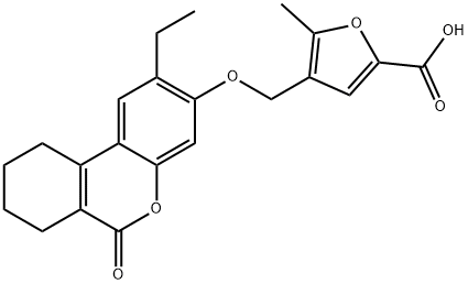 4-[(2-ethyl-6-oxo-7,8,9,10-tetrahydrobenzo[c]chromen-3-yl)oxymethyl]-5-methylfuran-2-carboxylic acid Structure