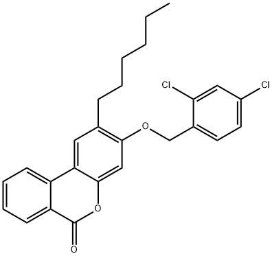 3-[(2,4-dichlorophenyl)methoxy]-2-hexylbenzo[c]chromen-6-one,405917-30-8,结构式