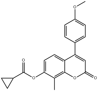 [4-(4-methoxyphenyl)-8-methyl-2-oxochromen-7-yl] cyclopropanecarboxylate 化学構造式