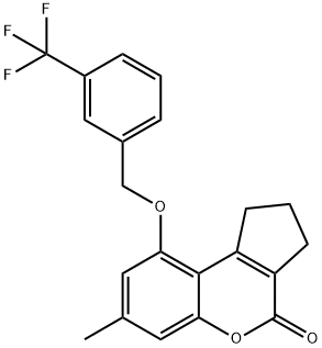 7-methyl-9-[[3-(trifluoromethyl)phenyl]methoxy]-2,3-dihydro-1H-cyclopenta[c]chromen-4-one Structure