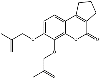 6,7-bis(2-methylprop-2-enoxy)-2,3-dihydro-1H-cyclopenta[c]chromen-4-one Struktur