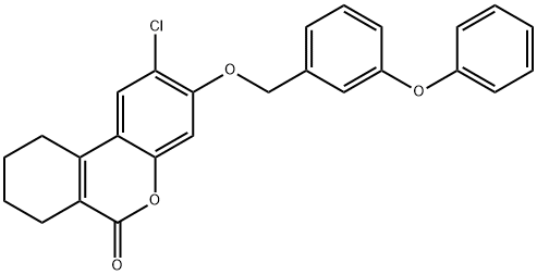 2-chloro-3-[(3-phenoxyphenyl)methoxy]-7,8,9,10-tetrahydrobenzo[c]chromen-6-one Structure