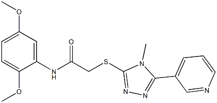 N-(2,5-dimethoxyphenyl)-2-[(4-methyl-5-pyridin-3-yl-1,2,4-triazol-3-yl)sulfanyl]acetamide 化学構造式