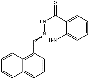 2-amino-N-[(E)-naphthalen-1-ylmethylideneamino]benzamide Struktur