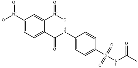 N-[4-(acetylsulfamoyl)phenyl]-2,4-dinitrobenzamide 化学構造式