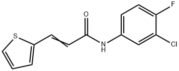 (E)-N-(3-chloro-4-fluorophenyl)-3-thiophen-2-ylprop-2-enamide Struktur
