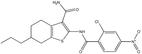 2-[(2-chloro-4-nitrobenzoyl)amino]-6-propyl-4,5,6,7-tetrahydro-1-benzothiophene-3-carboxamide Structure