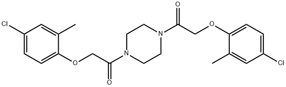 2-(4-chloro-2-methylphenoxy)-1-[4-[2-(4-chloro-2-methylphenoxy)acetyl]piperazin-1-yl]ethanone 化学構造式