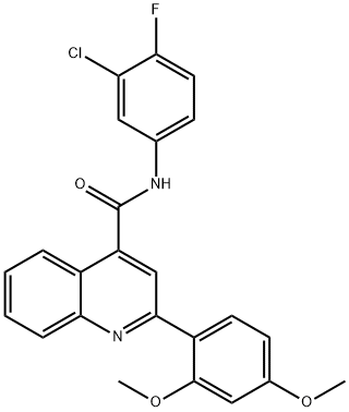 N-(3-chloro-4-fluorophenyl)-2-(2,4-dimethoxyphenyl)quinoline-4-carboxamide Structure