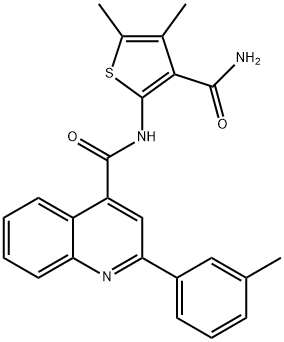 N-(3-carbamoyl-4,5-dimethylthiophen-2-yl)-2-(3-methylphenyl)quinoline-4-carboxamide Structure