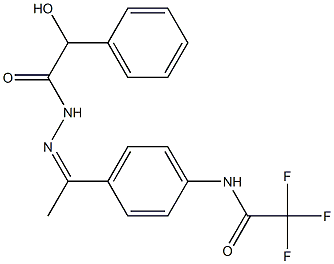 2,2,2-trifluoro-N-[4-[(Z)-N-[(2-hydroxy-2-phenylacetyl)amino]-C-methylcarbonimidoyl]phenyl]acetamide Structure