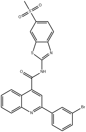 2-(3-bromophenyl)-N-(6-methylsulfonyl-1,3-benzothiazol-2-yl)quinoline-4-carboxamide Structure