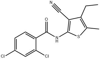 2,4-dichloro-N-(3-cyano-4-ethyl-5-methylthiophen-2-yl)benzamide 化学構造式