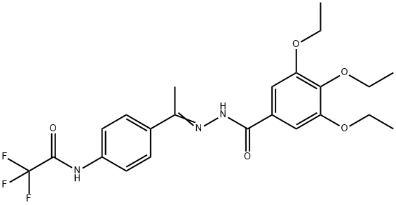 3,4,5-triethoxy-N-[(Z)-1-[4-[(2,2,2-trifluoroacetyl)amino]phenyl]ethylideneamino]benzamide,420094-07-1,结构式