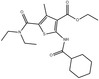 ethyl 2-(cyclohexanecarbonylamino)-5-(diethylcarbamoyl)-4-methylthiophene-3-carboxylate Structure