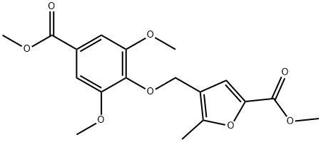 methyl 4-[(2,6-dimethoxy-4-methoxycarbonylphenoxy)methyl]-5-methylfuran-2-carboxylate 结构式