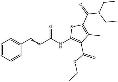 ethyl 5-(diethylcarbamoyl)-4-methyl-2-[[(E)-3-phenylprop-2-enoyl]amino]thiophene-3-carboxylate,424801-07-0,结构式