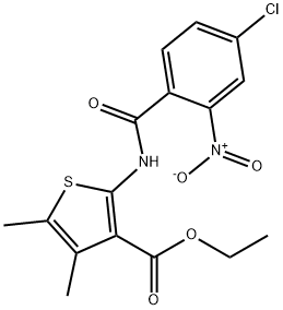 ethyl 2-[(4-chloro-2-nitrobenzoyl)amino]-4,5-dimethylthiophene-3-carboxylate Structure