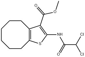 methyl 2-[(2,2-dichloroacetyl)amino]-4,5,6,7,8,9-hexahydrocycloocta[b]thiophene-3-carboxylate Struktur