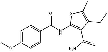 4-ethyl-2-[(4-methoxybenzoyl)amino]-5-methylthiophene-3-carboxamide 化学構造式