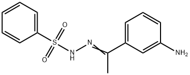 N-[(E)-1-(3-aminophenyl)ethylideneamino]benzenesulfonamide Struktur