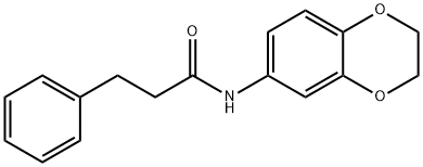 N-(2,3-dihydro-1,4-benzodioxin-6-yl)-3-phenylpropanamide 化学構造式