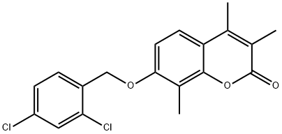 7-[(2,4-dichlorophenyl)methoxy]-3,4,8-trimethylchromen-2-one 化学構造式