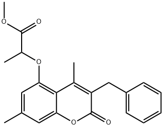 methyl 2-(3-benzyl-4,7-dimethyl-2-oxochromen-5-yl)oxypropanoate Structure