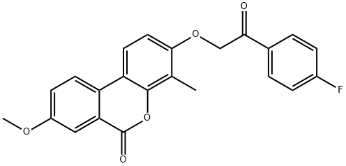 3-[2-(4-fluorophenyl)-2-oxoethoxy]-8-methoxy-4-methylbenzo[c]chromen-6-one Structure