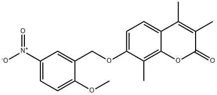 7-[(2-methoxy-5-nitrophenyl)methoxy]-3,4,8-trimethylchromen-2-one Structure