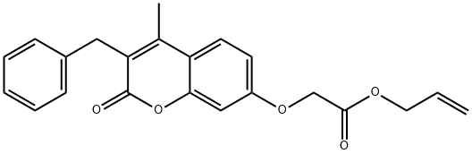 prop-2-enyl 2-(3-benzyl-4-methyl-2-oxochromen-7-yl)oxyacetate Struktur