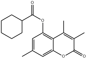 (3,4,7-trimethyl-2-oxochromen-5-yl) cyclohexanecarboxylate Structure