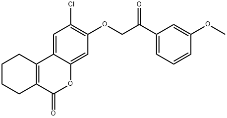 2-chloro-3-[2-(3-methoxyphenyl)-2-oxoethoxy]-7,8,9,10-tetrahydrobenzo[c]chromen-6-one Structure