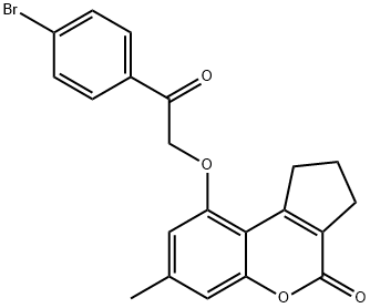 9-[2-(4-bromophenyl)-2-oxoethoxy]-7-methyl-2,3-dihydro-1H-cyclopenta[c]chromen-4-one Structure