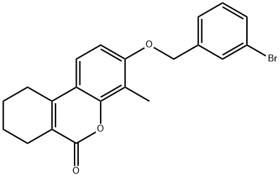 3-[(3-bromophenyl)methoxy]-4-methyl-7,8,9,10-tetrahydrobenzo[c]chromen-6-one 结构式