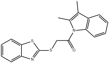 2-(1,3-benzothiazol-2-ylsulfanyl)-1-(2,3-dimethylindol-1-yl)ethanone Structure