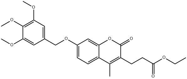 ethyl 3-[4-methyl-2-oxo-7-[(3,4,5-trimethoxyphenyl)methoxy]chromen-3-yl]propanoate Structure