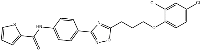 N-[4-[5-[3-(2,4-dichlorophenoxy)propyl]-1,2,4-oxadiazol-3-yl]phenyl]thiophene-2-carboxamide|